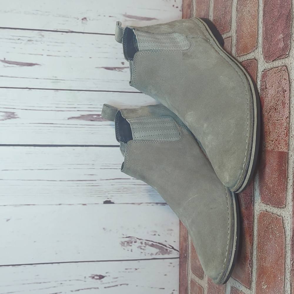 Steve Madden Mens Grey Sand Suede Intuit Leather Chelsea Boot Size 12‎